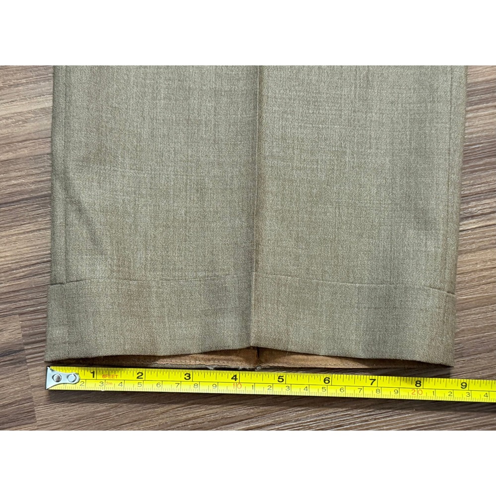 VTG Brooks Brothers Country Club Madison Saxon Wool Dress Pants Tan Sz 39x34 - Picture 6 of 11